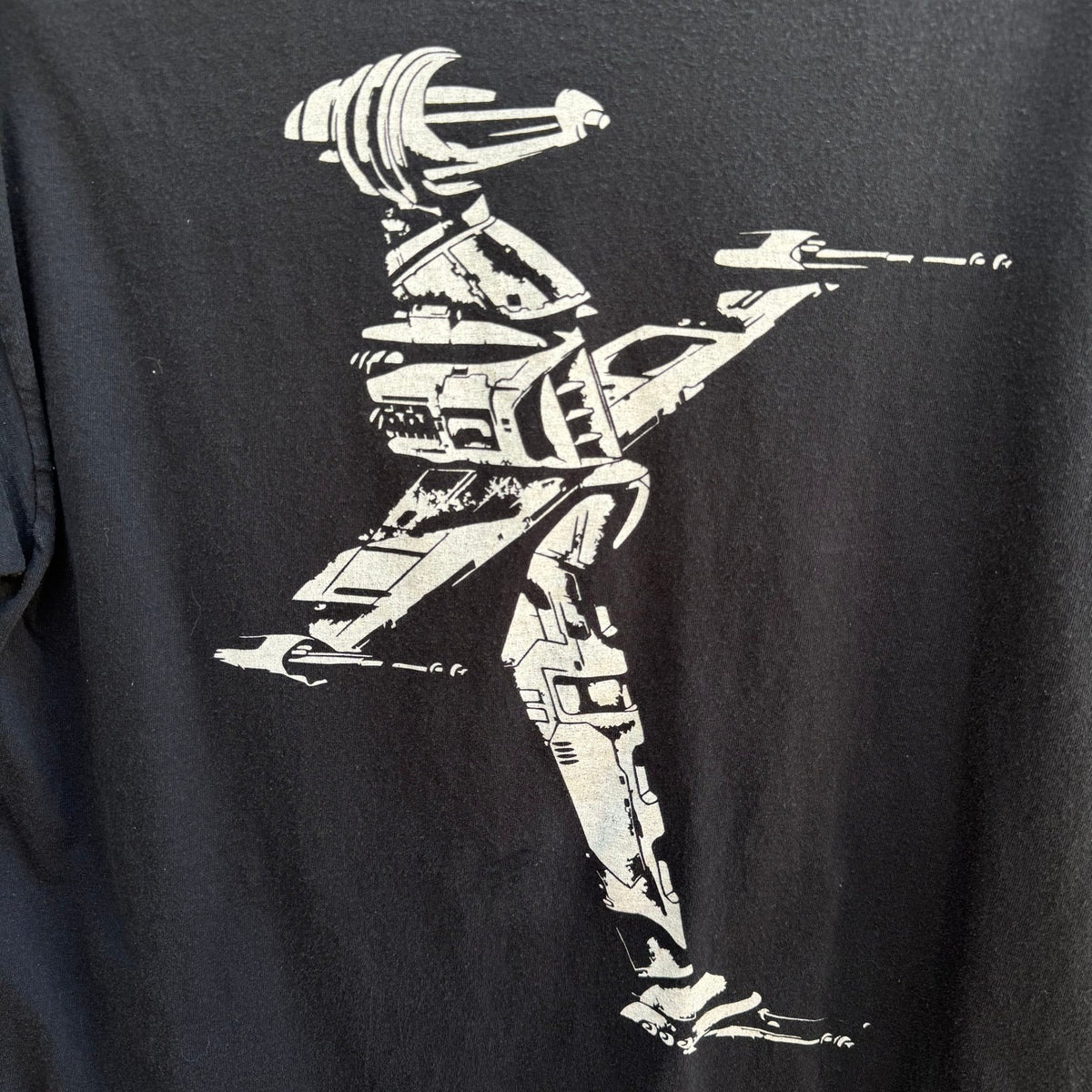 Fruit of the Loom Cyberpunk Techwear Graphic T-Shirt Sci-Fi Space Ship Mens L