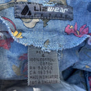 Switch Lizwear Vintage Floral Cotton Denim Midi Prairie Skirt Blue Pleated Womens 4P 2 image