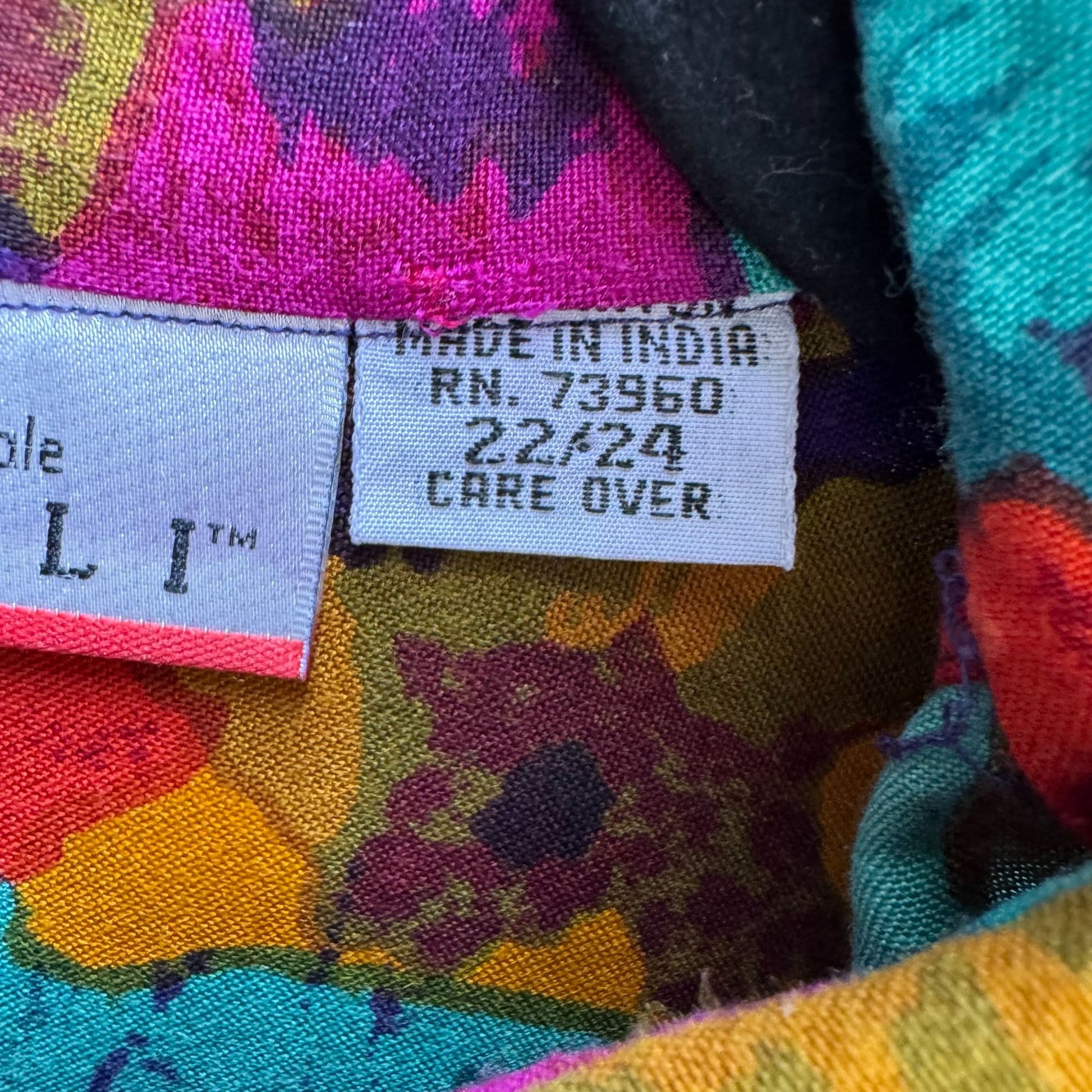 Forelli Vintage Womens Button-Up Long Sleeve Geometric Print Shirt Blouse 22/24