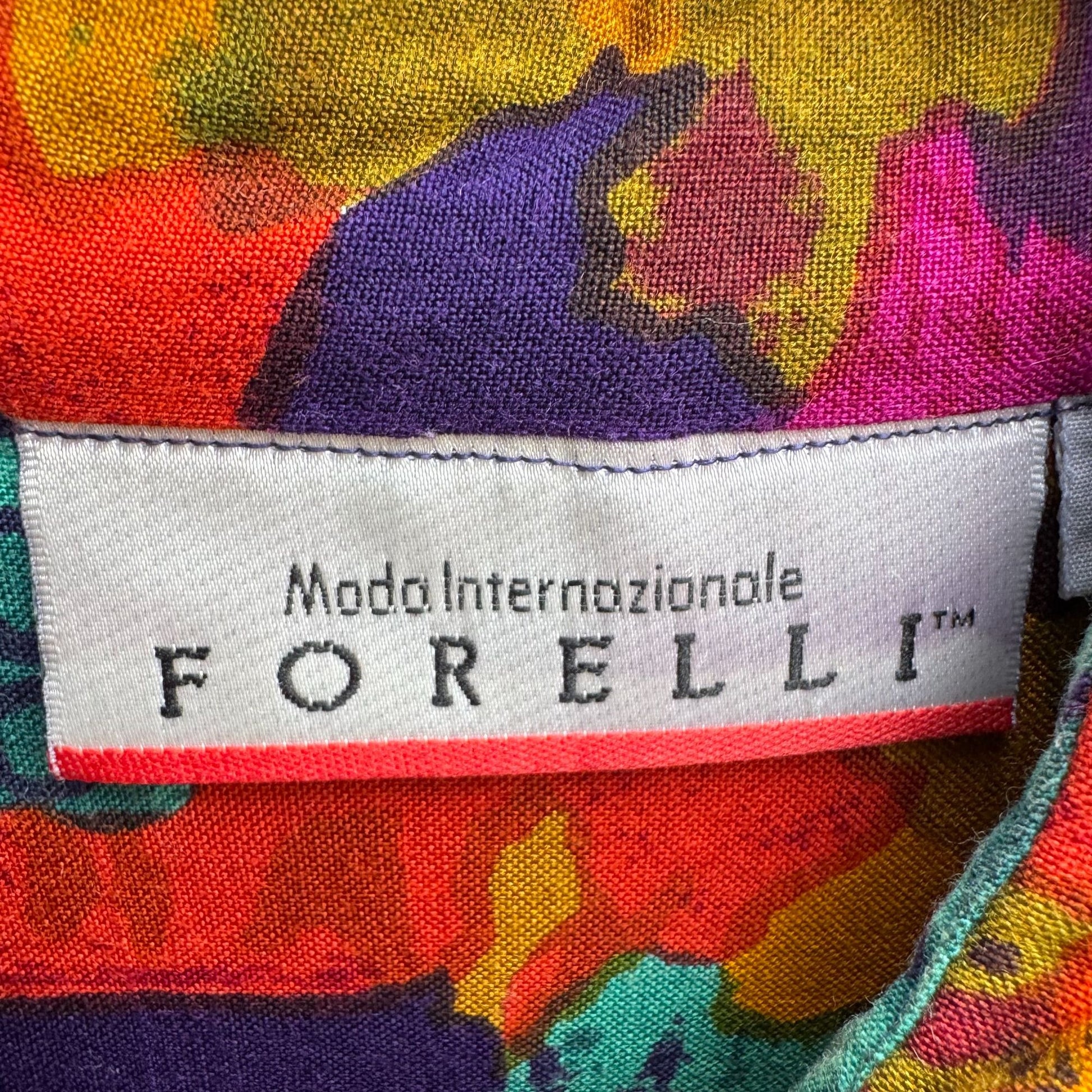 Forelli Vintage Womens Button-Up Long Sleeve Geometric Print Shirt Blouse 22/24