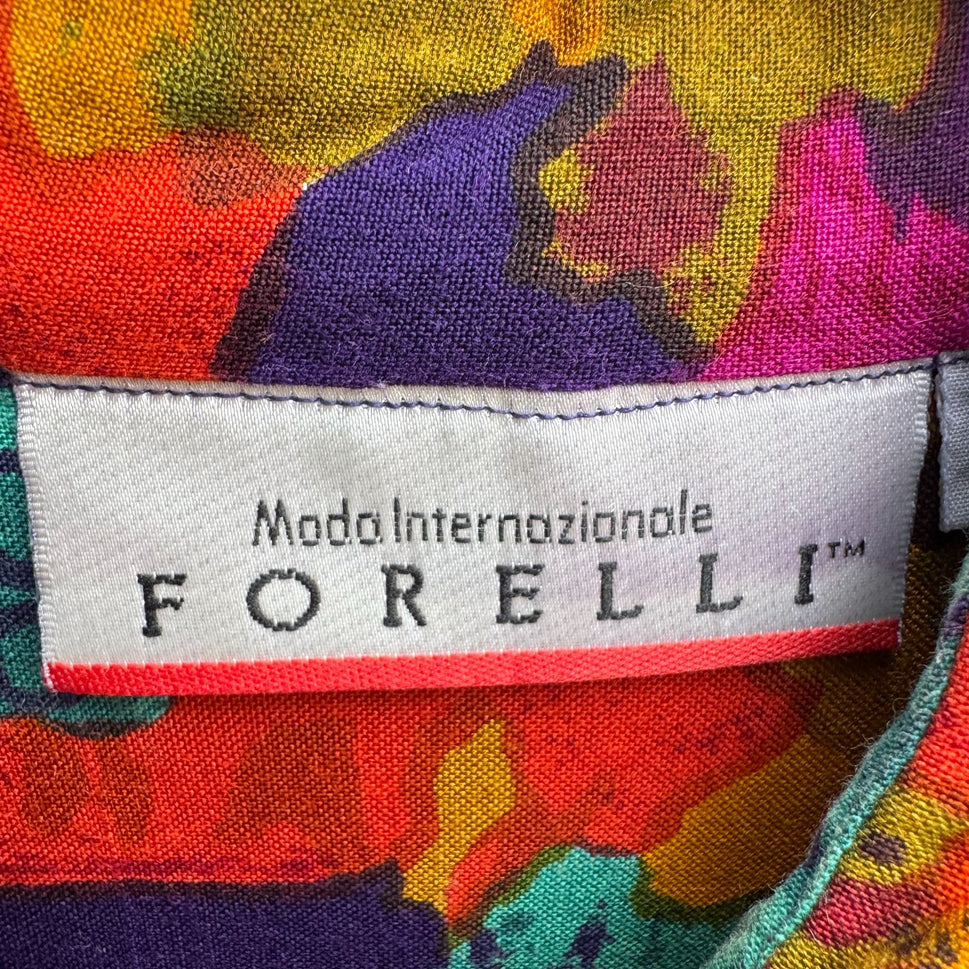 Forelli Vintage Womens Button-Up Long Sleeve Geometric Print Shirt Blouse 22/24