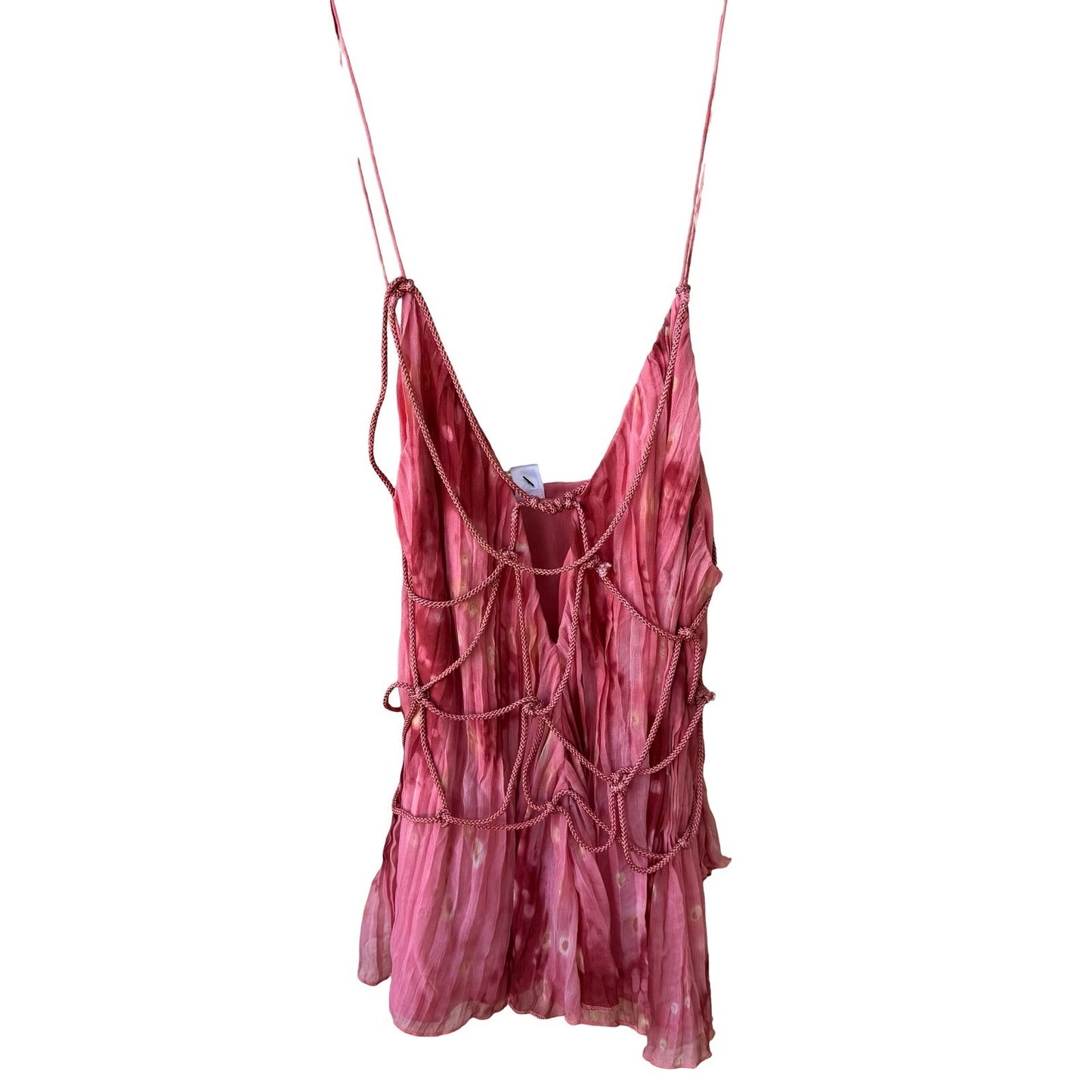 Iron Ethereal Boho Fairycore Festival Tie Dye Silk Braided Rope Cami Top S NEW