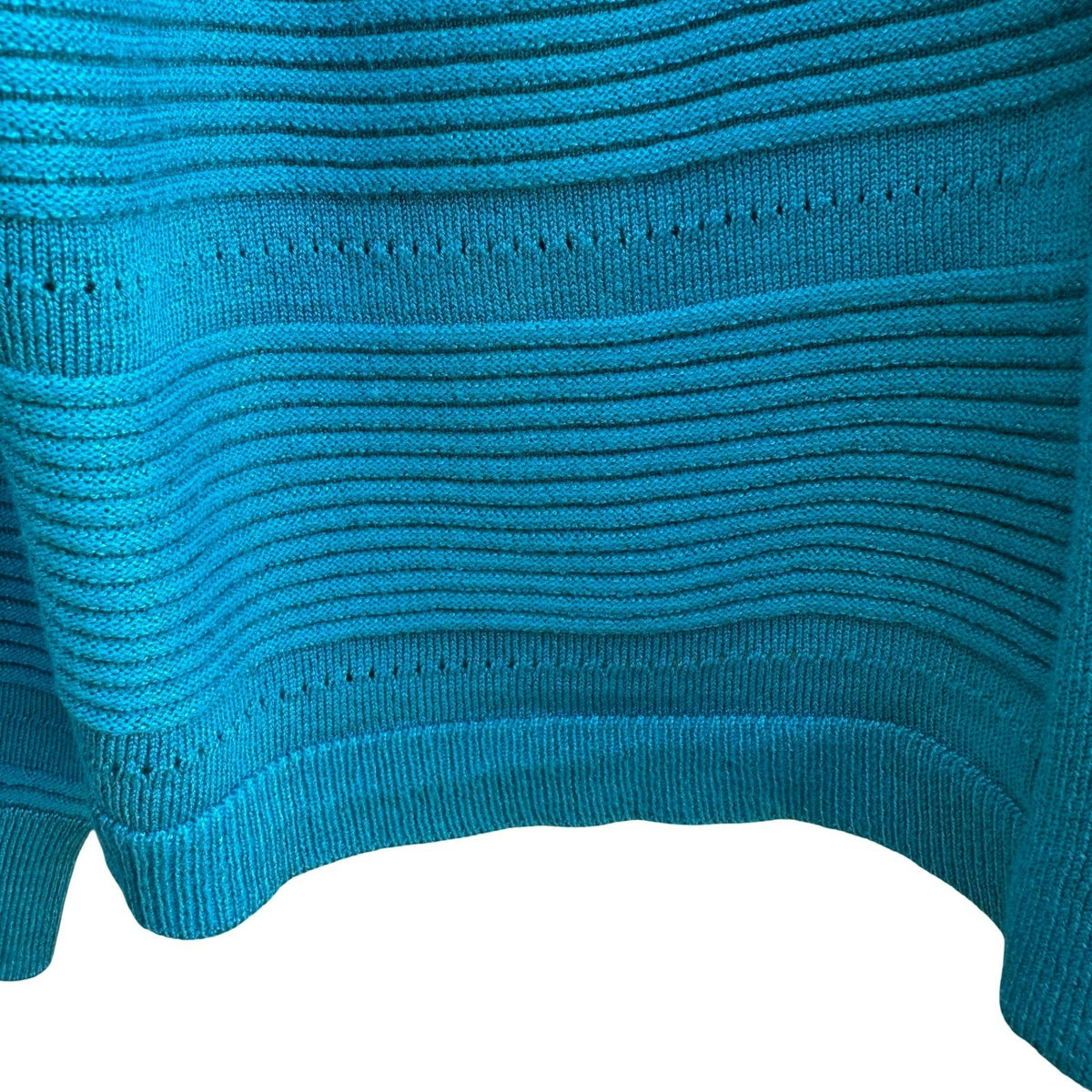 Verve Ami Coastal Layering Textured Ribbed Knit Open Front Cardigan Teal XL NEW