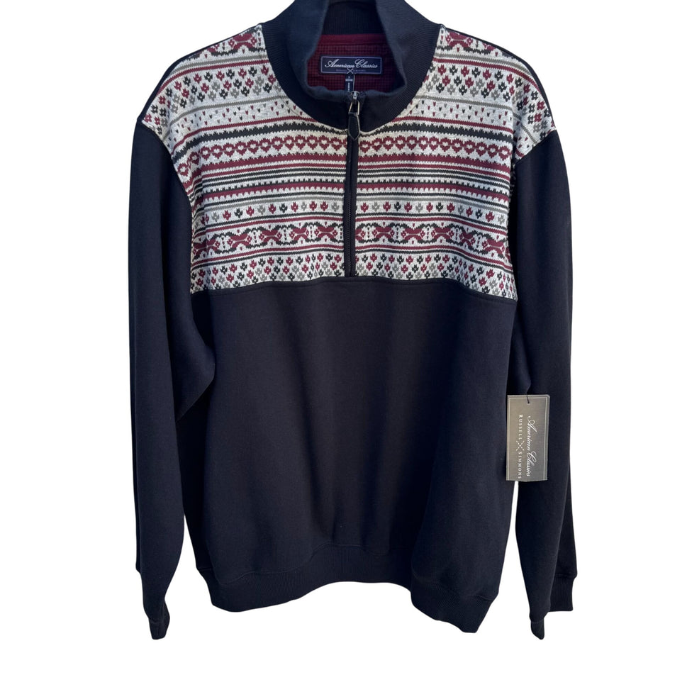 American Classics Russell Simmons Mens Fair Isle Fleece Pullover New With Tags L