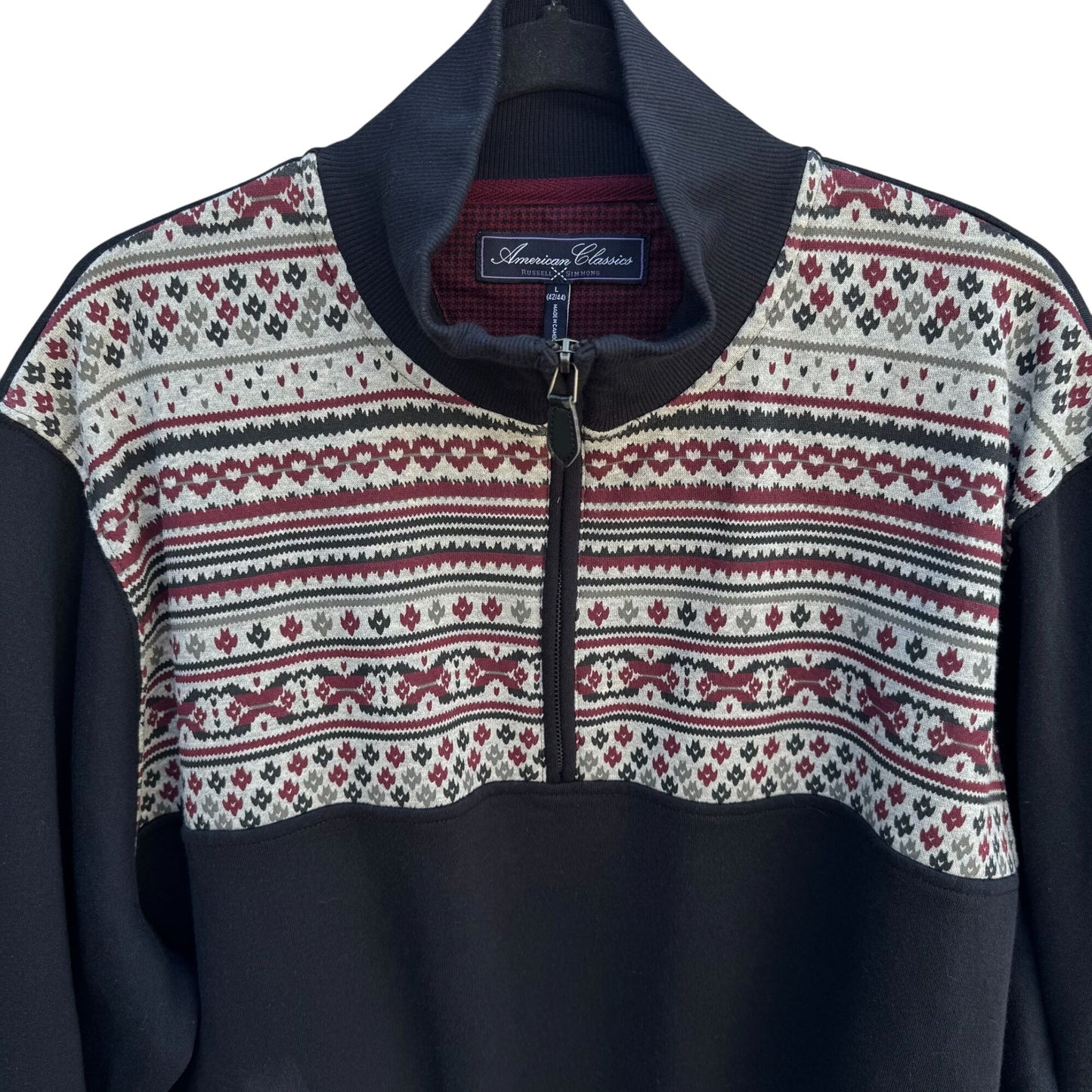 American Classics Russell Simmons Mens Fair Isle Fleece Pullover New With Tags L