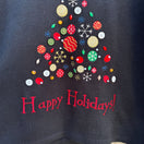 Switch Vintage Black Long Sleeve Christmas Button Tree Design Happy Holidays Sweater 2 image