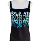 Switch Tropical Escape Womens Black Floral Damask Tiered Tankini Swim Skirt Set Size 10 3 image
