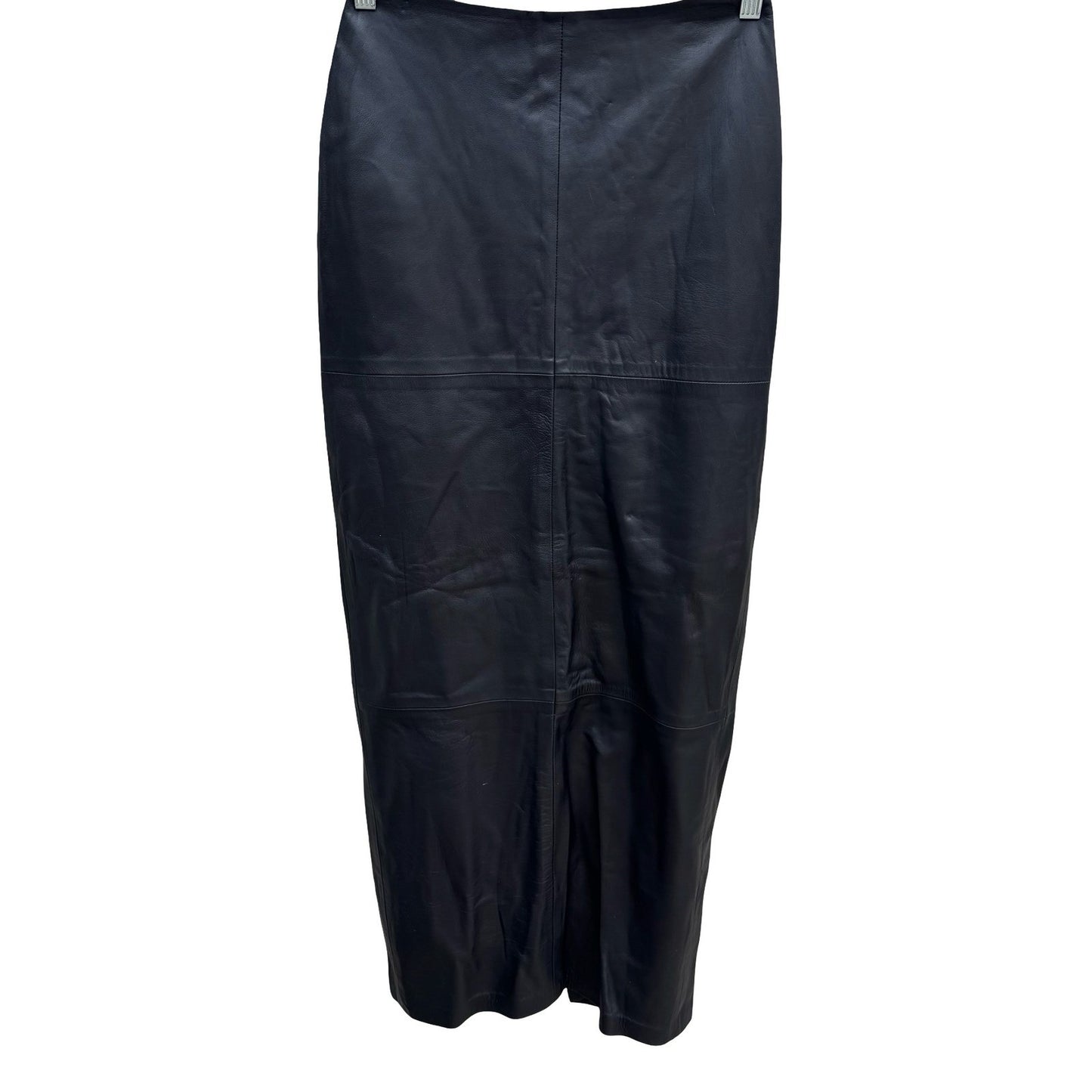 Laundry Shelli Segal Vintage Y2K 90s Black Lamb Leather Maxi Pencil Skirt 4