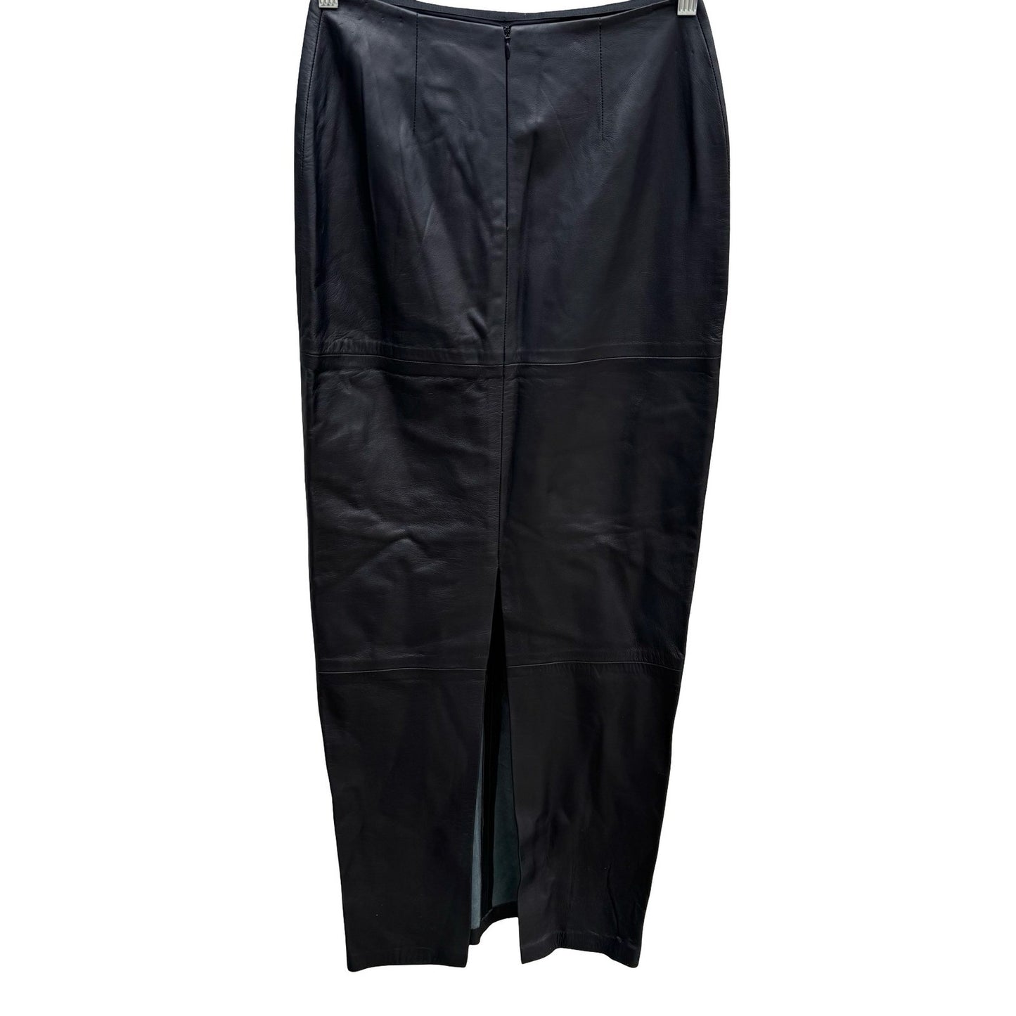 Laundry Shelli Segal Vintage Y2K 90s Black Lamb Leather Maxi Pencil Skirt 4
