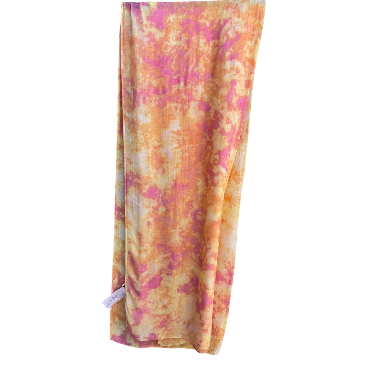 Isaac Mizrahi Live Womens Multicolor Pink Orange Tie-Dye Hippie Beach Scarf Wrap