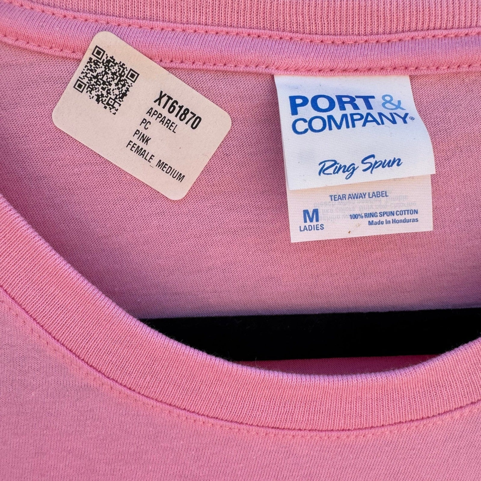 Port & Company Pink Cherry Blossom Sakura Bird Graphic T-Shirt Ladies Med NEW