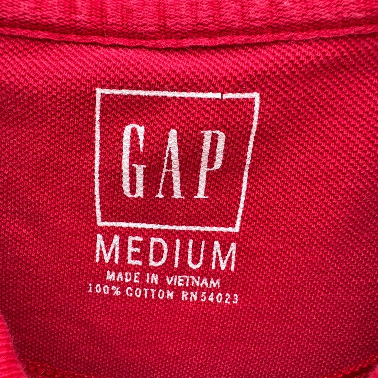 GAP Vintage 90s Mens Medium Red Short Sleeve Cotton Pique Polo Shirt Classic Fit