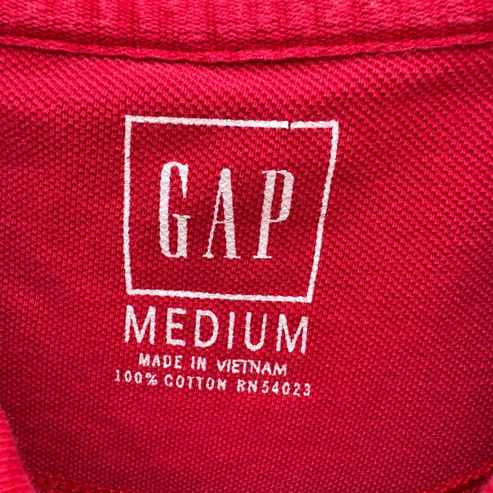 GAP Vintage 90s Mens Medium Red Short Sleeve Cotton Pique Polo Shirt Classic Fit