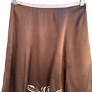 Switch Vintage Coquette Romantic Silk A-Line Whimsigoth Skirt Rose Floral Cut Out Brown 2 image