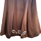 Switch Vintage Coquette Romantic Silk A-Line Whimsigoth Skirt Rose Floral Cut Out Brown 3 image