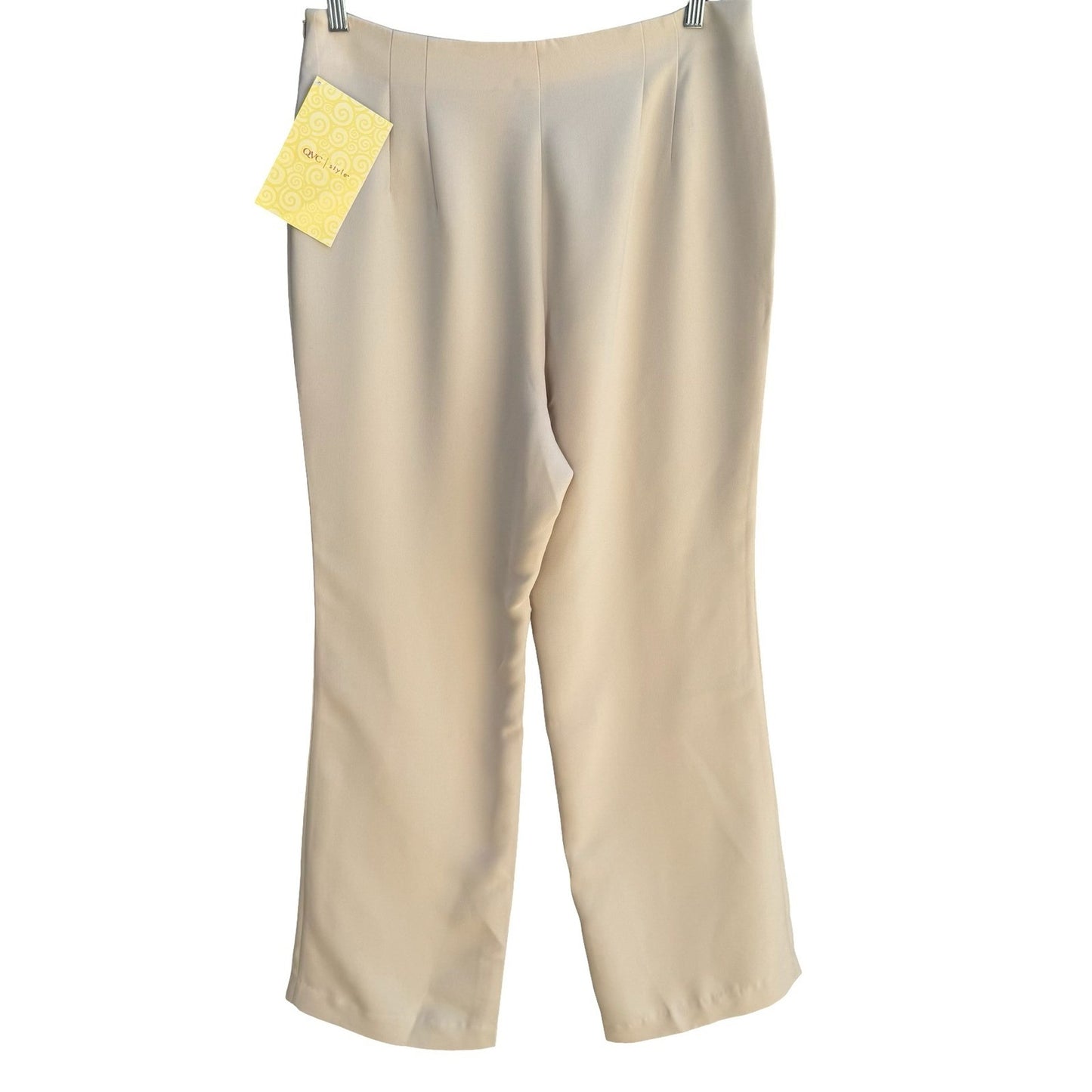 Pamela Dennis Minimalist Stone Quiet Luxury Crepe Flat Front Dress Pants 16 NEW