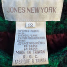 Switch Jones New York Vintage Womens Green Black Houndstooth Boucle Tweed Wool Jacket 12 2 image