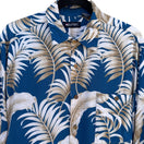 Switch Puritan Vintage Mens Hawaiian Button-Up Blue Beige Palm Leaf Print Summer Shirt 2 image