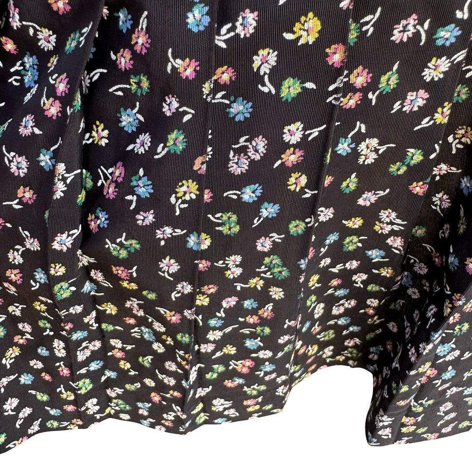 Rampage Vintage Black Ditsy Floral Drop Waist Mini Dress 90s Goth Grunge Size 11