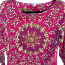 Switch Charter Club Womens Pink Medallion Print Boat Neck 3/4 Sleeve Top Size M 3 image