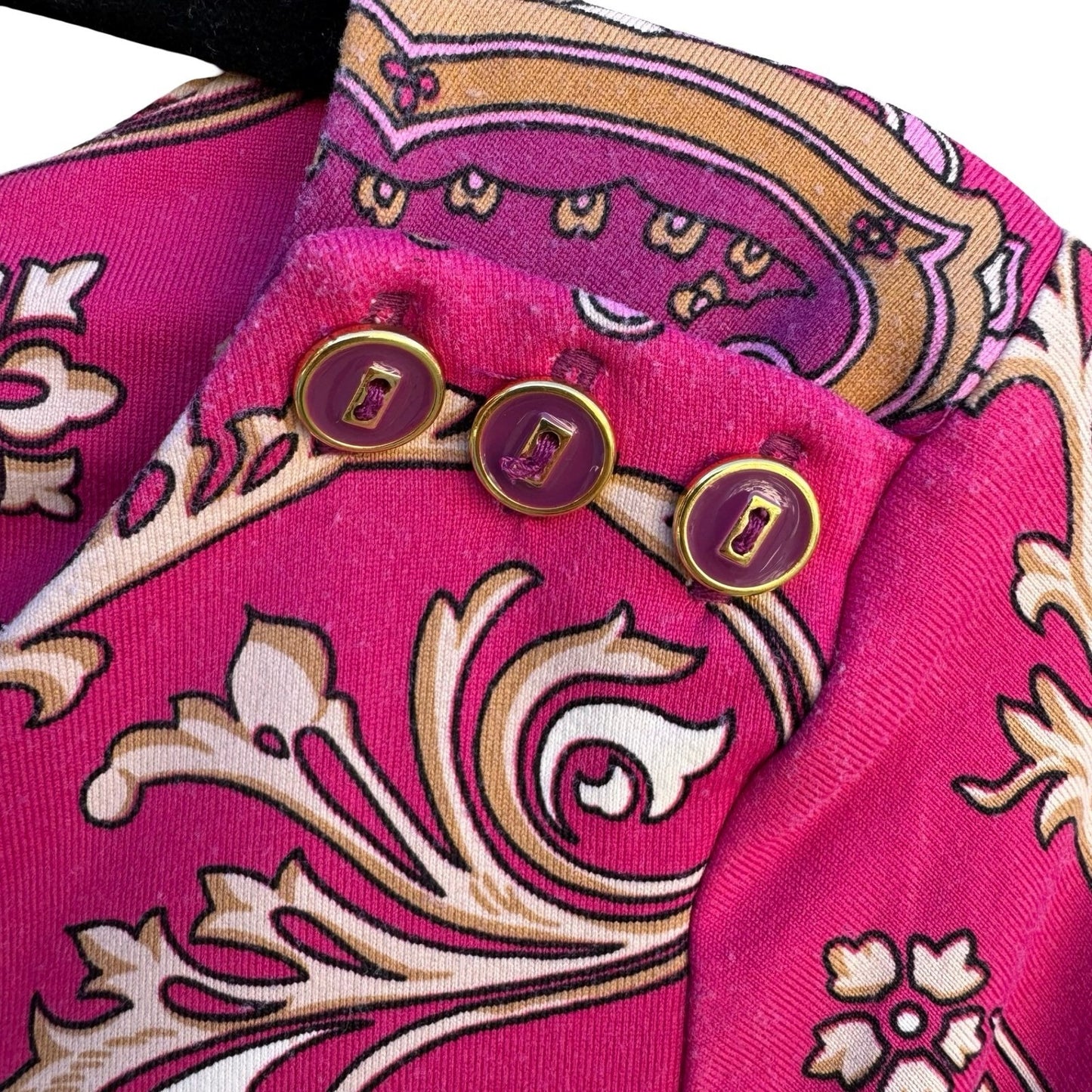 Charter Club Womens Pink Medallion Print Boat Neck 3/4 Sleeve Top Size M