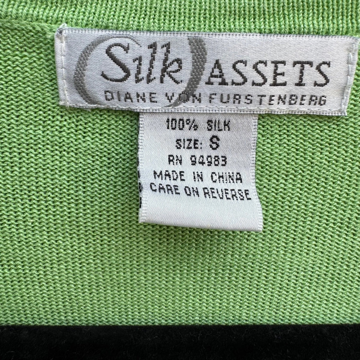 Diane von Furstenberg Silk Assets Y2K Fairycore Floral Beaded Sweater Green S