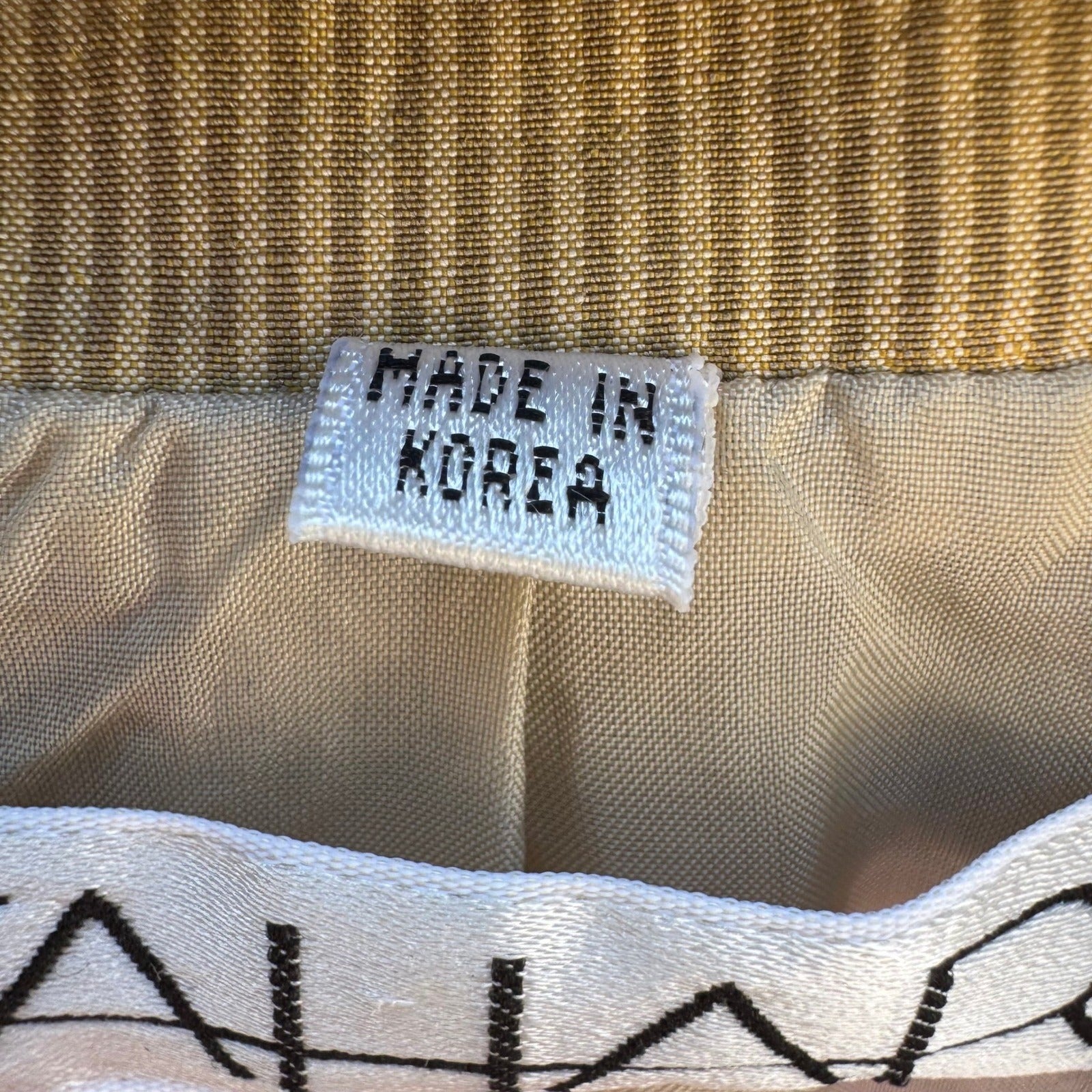 Tahari Vintage Tan Pinstripe Linen Silk Double Breasted Blazer Jacket Size 8