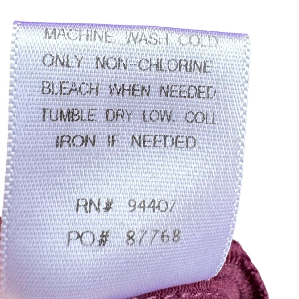 TravelSmith Womens Plum Short Sleeve V-Neck Empire Waist Midi Prairie Dress L