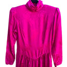 Switch Silk Studio Vintage 80s Barbiecore Floral Jacquard Silk Mock Neck Dress Pink 4 3 image