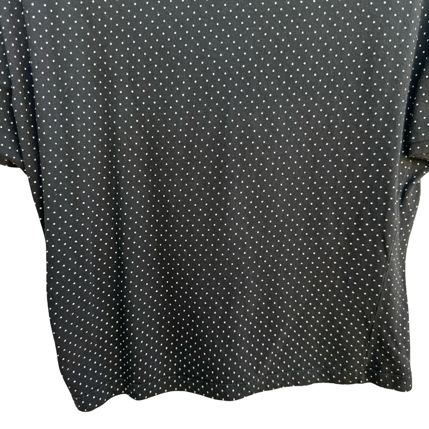 Forenza Vintage Polka Dot Mock Neck Crop Top Black White Cotton Made Italy Small