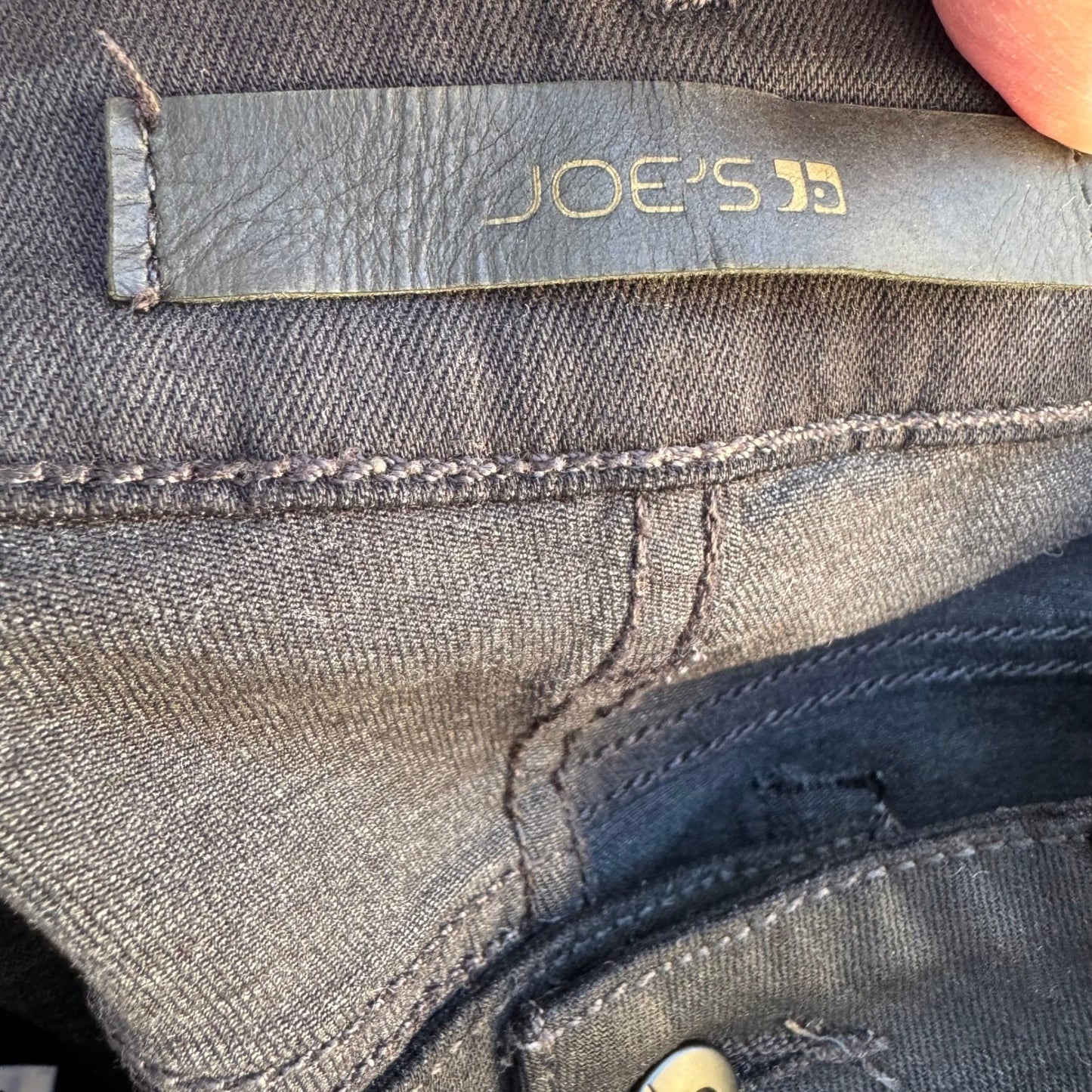 Joes Jeans Y2K Goth Rocker Mid Rise Skinny Black Coated Sateen Denim Pants 26