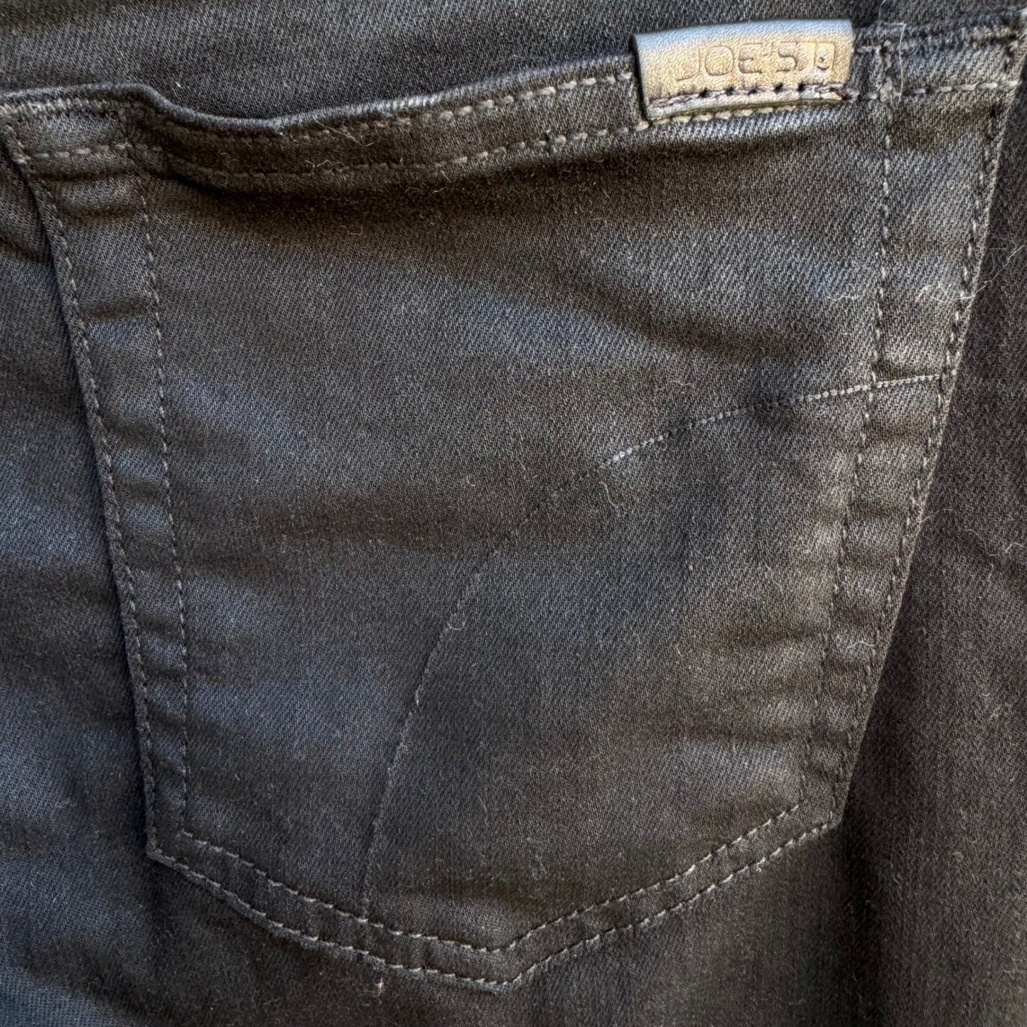 Joes Jeans Y2K Goth Rocker Mid Rise Skinny Black Coated Sateen Denim Pants 26
