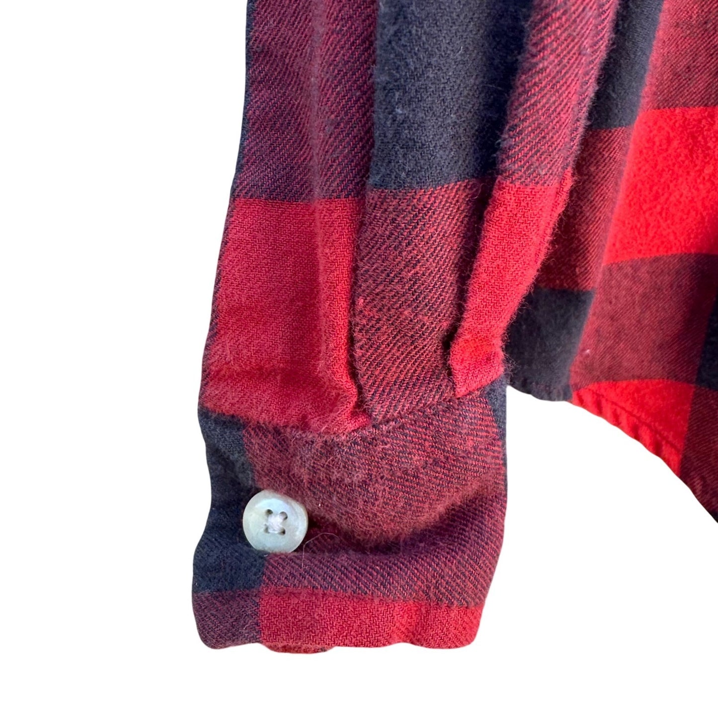Allen Solly Mens Buffalo Plaid Flannel Button Down Shirt Red Black Cotton Size 6
