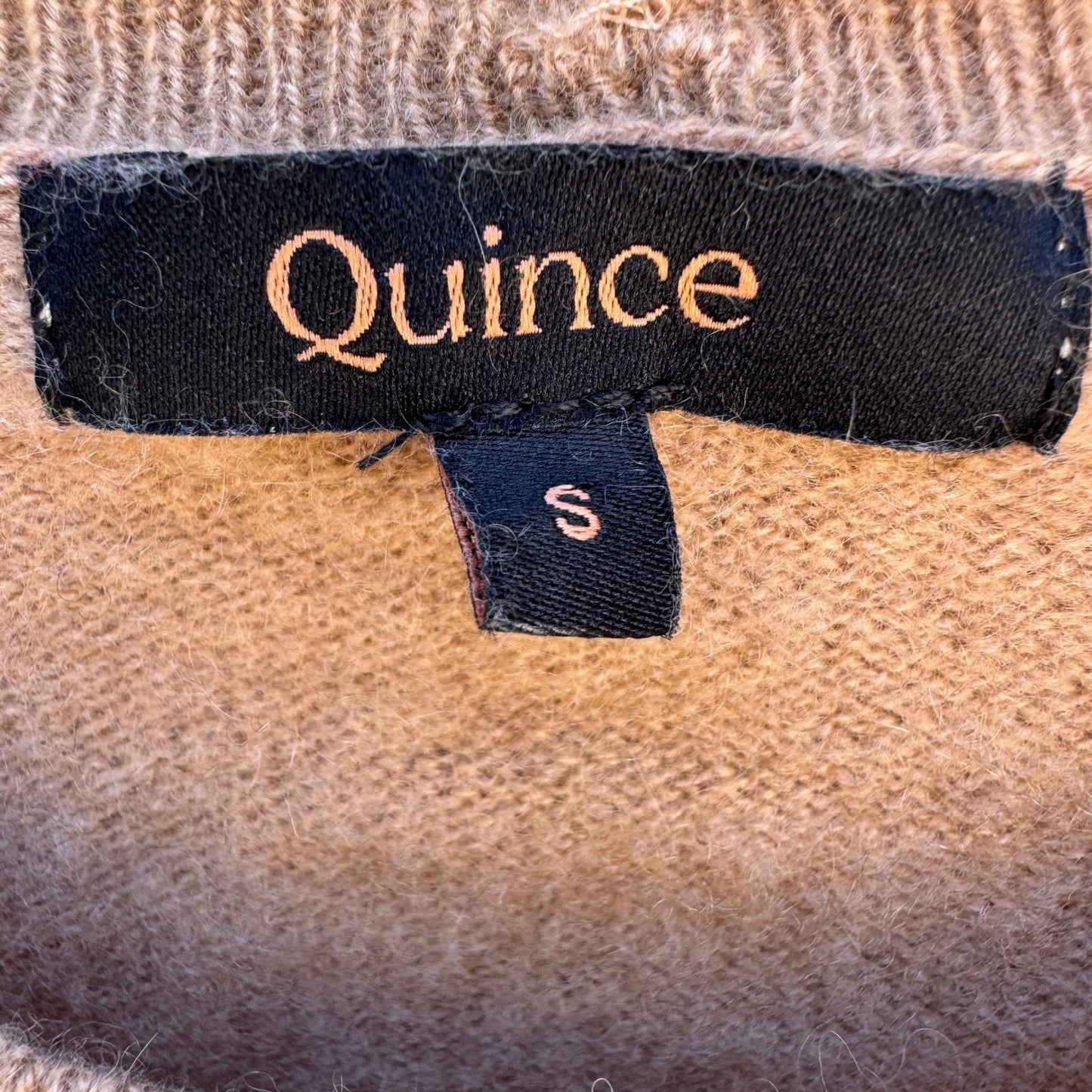 Quince Mongolian Cashmere Tee Camel Quiet Luxury Old Money Minimalist Sweater S