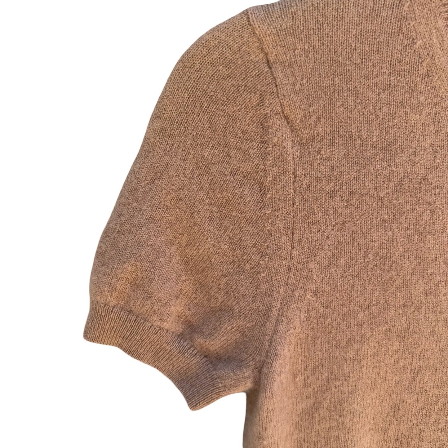 Quince Mongolian Cashmere Tee Camel Quiet Luxury Old Money Minimalist Sweater S