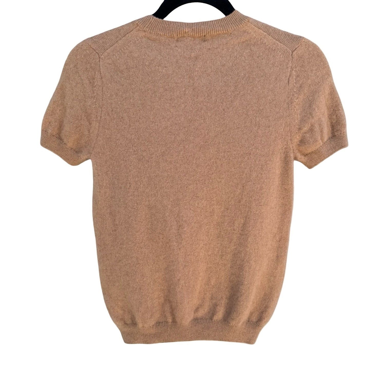Quince Mongolian Cashmere Tee Camel Quiet Luxury Old Money Minimalist Sweater S