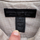 Switch Express Design Studio Mens XL Tan Micro Grid Premium Woven Cotton Shirt Modern 2 image