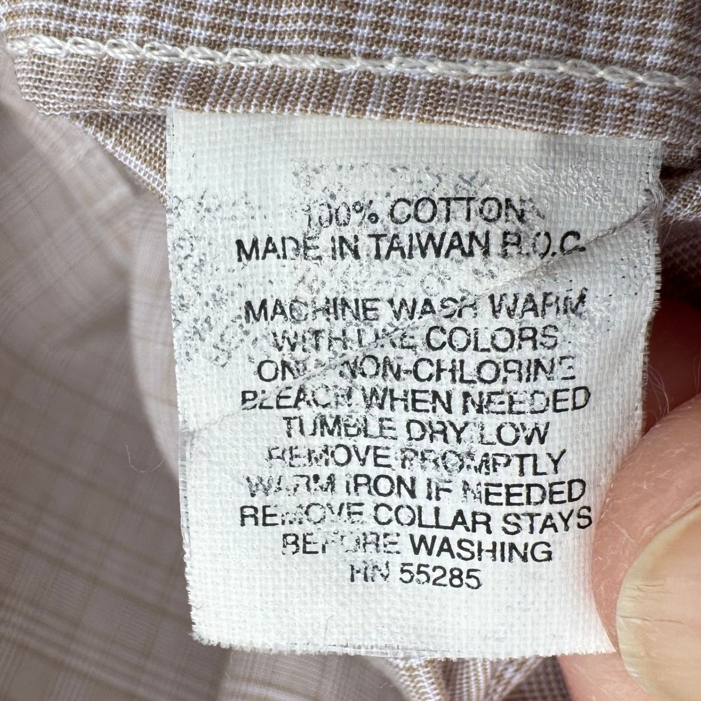 Express Design Studio Mens XL Tan Micro Grid Premium Woven Cotton Shirt Modern
