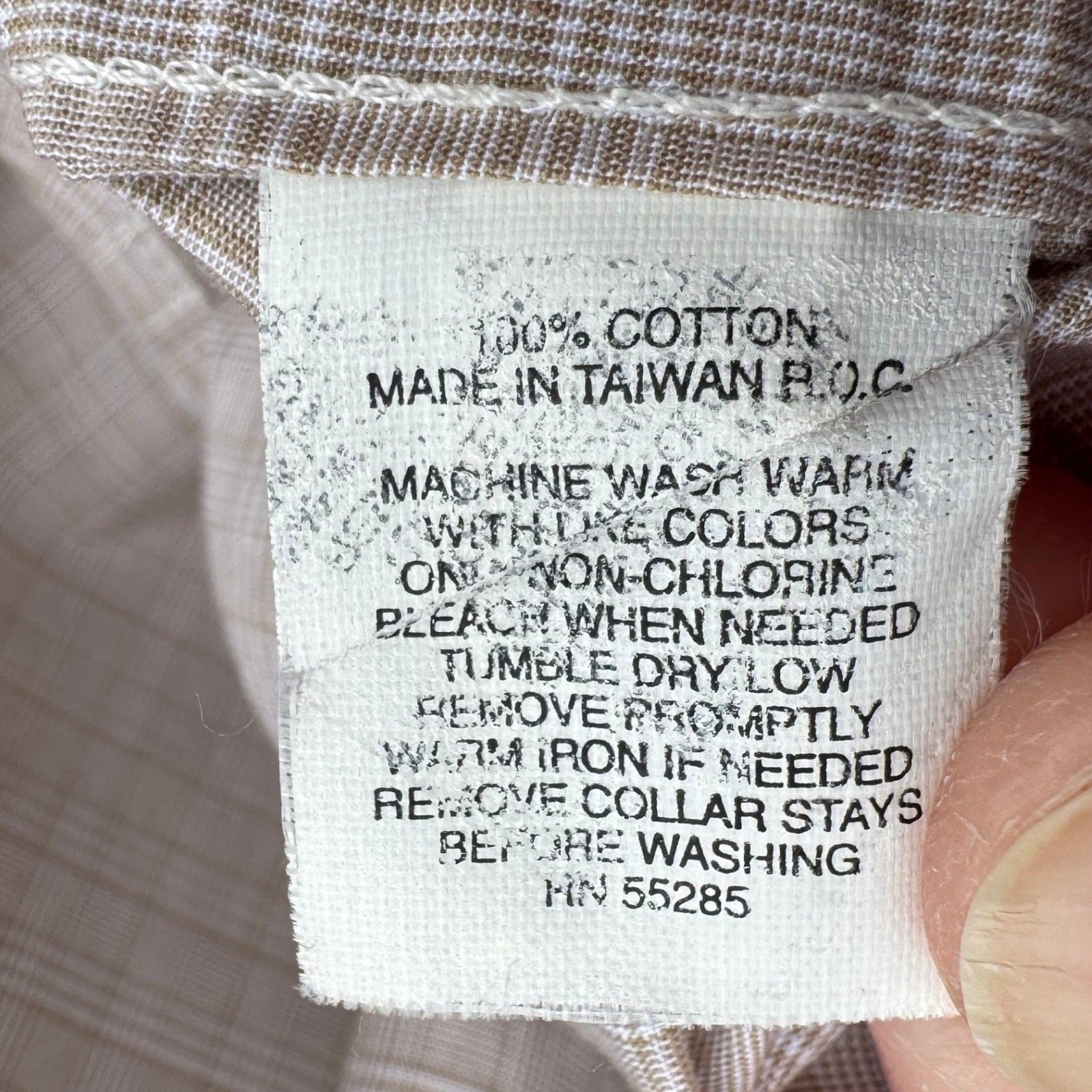 Express Design Studio Mens XL Tan Micro Grid Premium Woven Cotton Shirt Modern