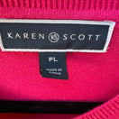 Switch Karen Scott Barbiecore Preppy Layering Cozy Jersey Cardigan Sweater Pink L NEW 2 image