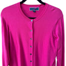 Switch Karen Scott Barbiecore Preppy Layering Cozy Jersey Cardigan Sweater Pink L NEW 3 image
