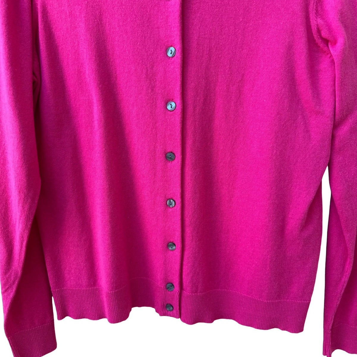 Karen Scott Barbiecore Preppy Layering Cozy Jersey Cardigan Sweater Pink L NEW