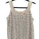 Switch JTB Cream Tiered Ruffle Sleeveless Tank Top Scoop Neck Coquette Romantic Fairy 3 image