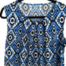 Switch Kasper Careerwear Geometric Ikat Mod Sleeveless Pleated Keyhole Blouse Shell L 3 image