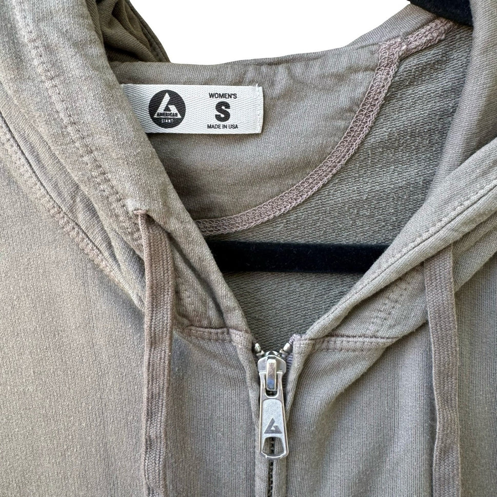 American Giant Sustainable Gorpcore Zip Hoodie Supima Cotton Modal Grey S USA