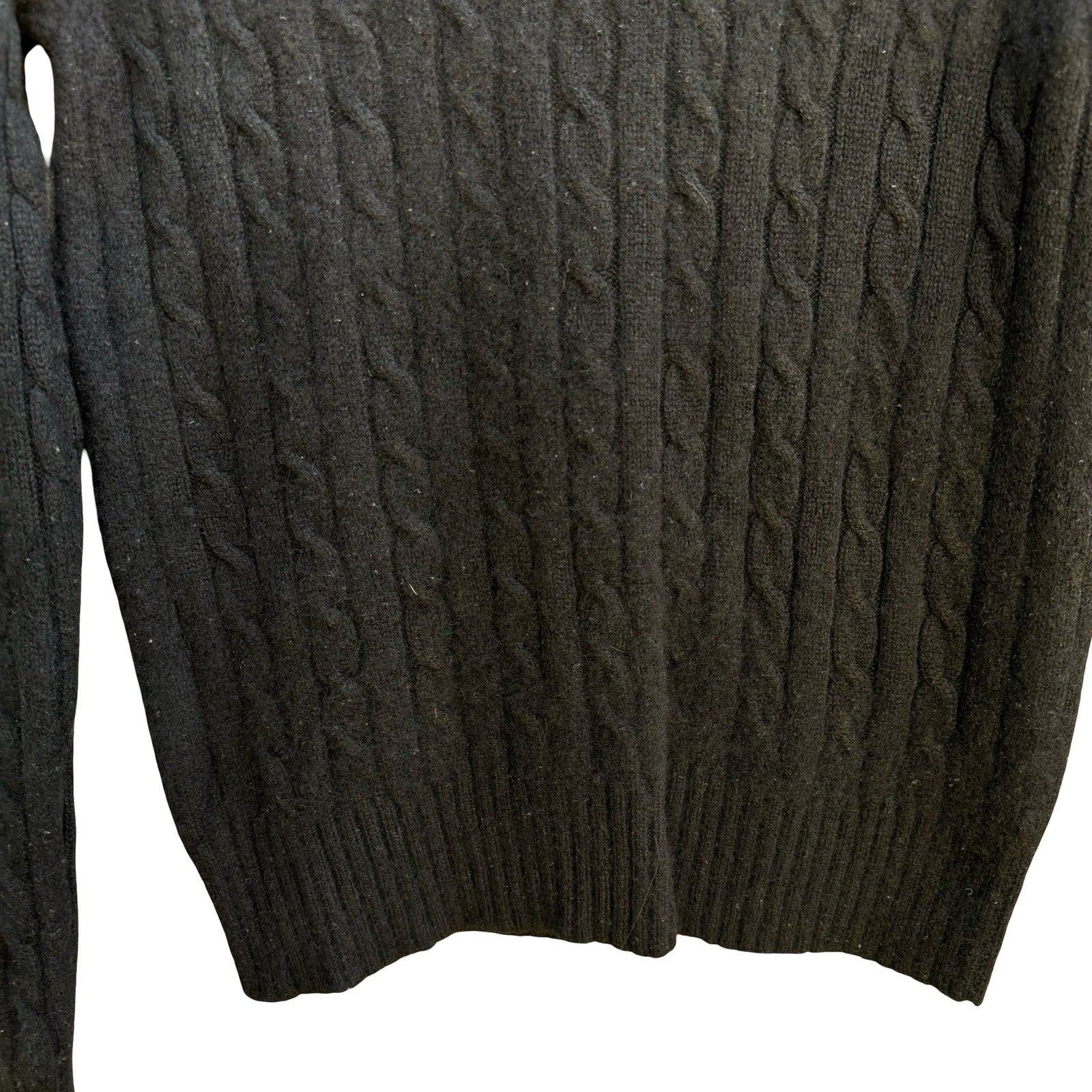 George 100% Cashmere  Quiet Luxury Minimalist Preppy Cozy Cable Knit Sweater S