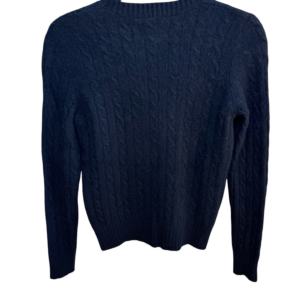George 100% Cashmere  Quiet Luxury Minimalist Preppy Cozy Cable Knit Sweater S