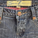Switch Seven7 Y2K Bootcut Jeans Dark Wash Studded Back Pocket Low Rise Denim Womens 32 2 image