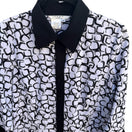 Switch Como by Fred David Black White Geometric Link Print 3/4 Sleeve Blouse Size M 3 image