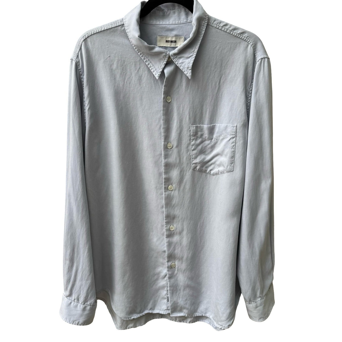 Buck Mason Quiet Luxury Minimalist Coastal Modern Sustainable Shirt Blue Mens XL